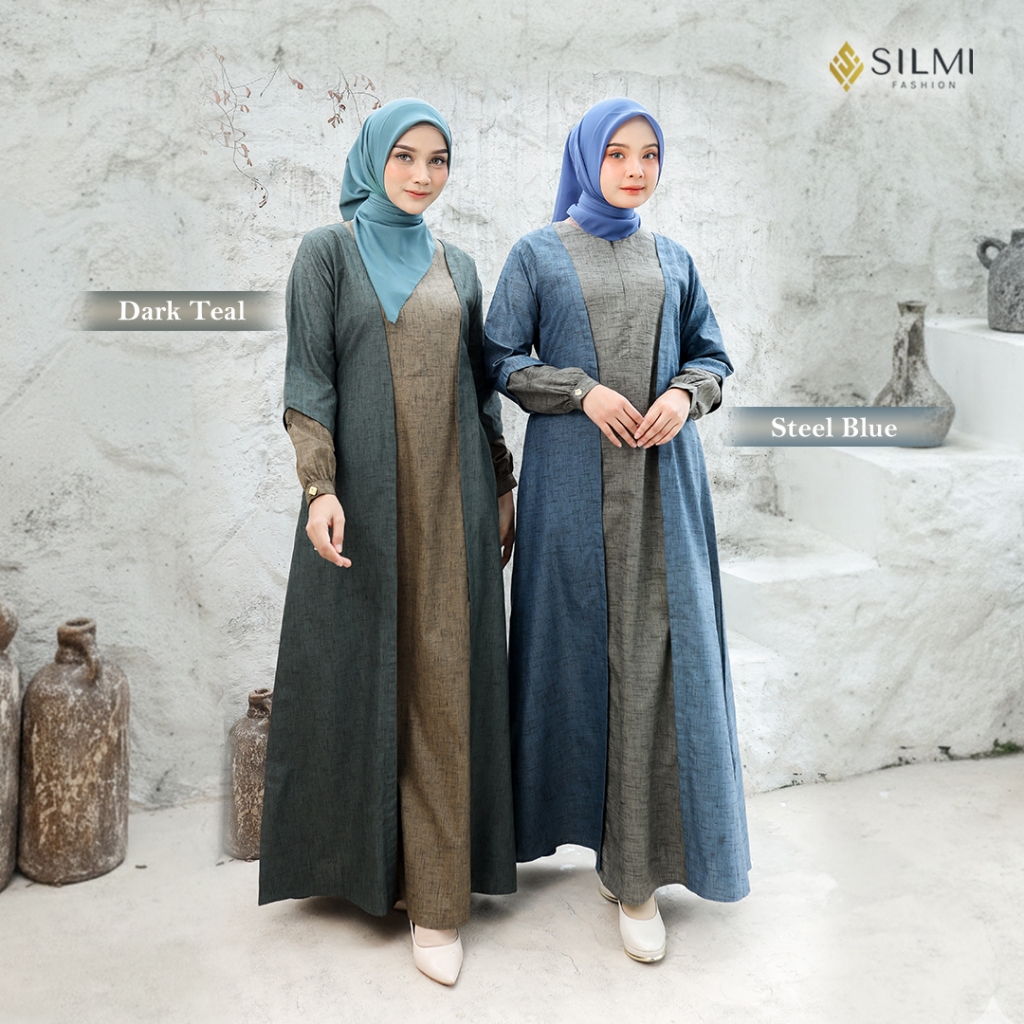 [SILMI] Gamis Kondangan Simple Elegan - Baju Gamis Wanita Elia Dress