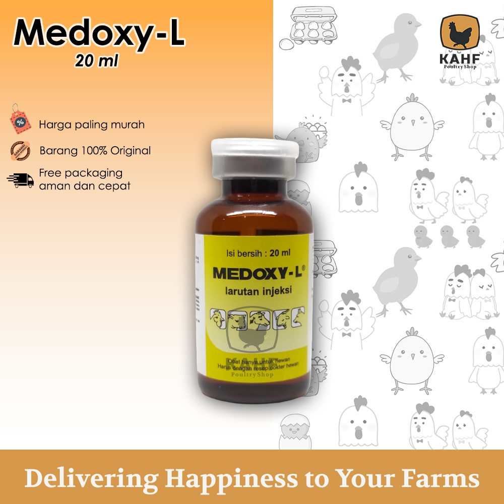 Medoxy L 20 ml Injeksi Antibiotik Unggas Sapi Kambing Kuda Kucing [KAHF PS]