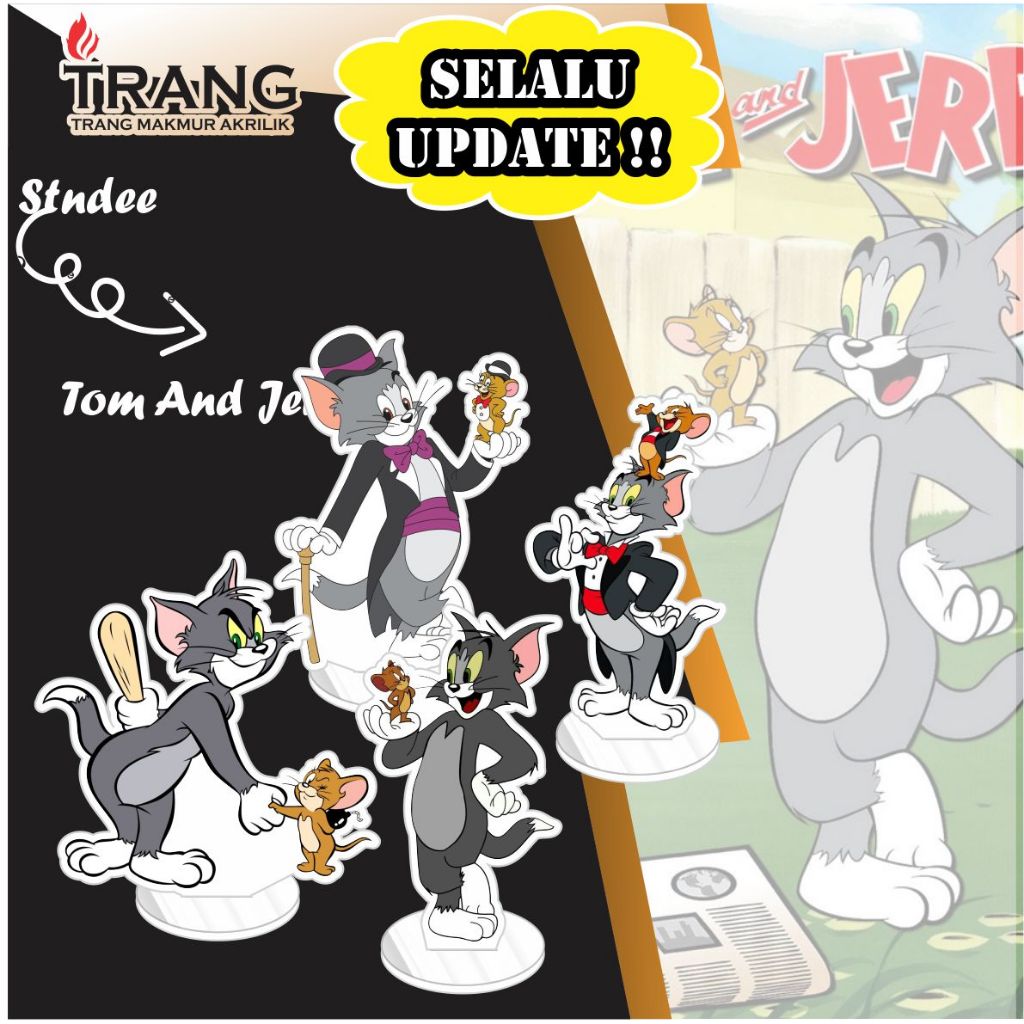 Standee Figure Akrilik Tom And Jerry / Standing Action figure Acrylic Tom Jerry