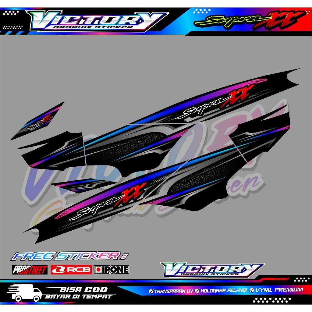 STRIPING VARIASI HONDA SUPRA XX / STIKER LIST MOTOR HONDA SUPRA XX