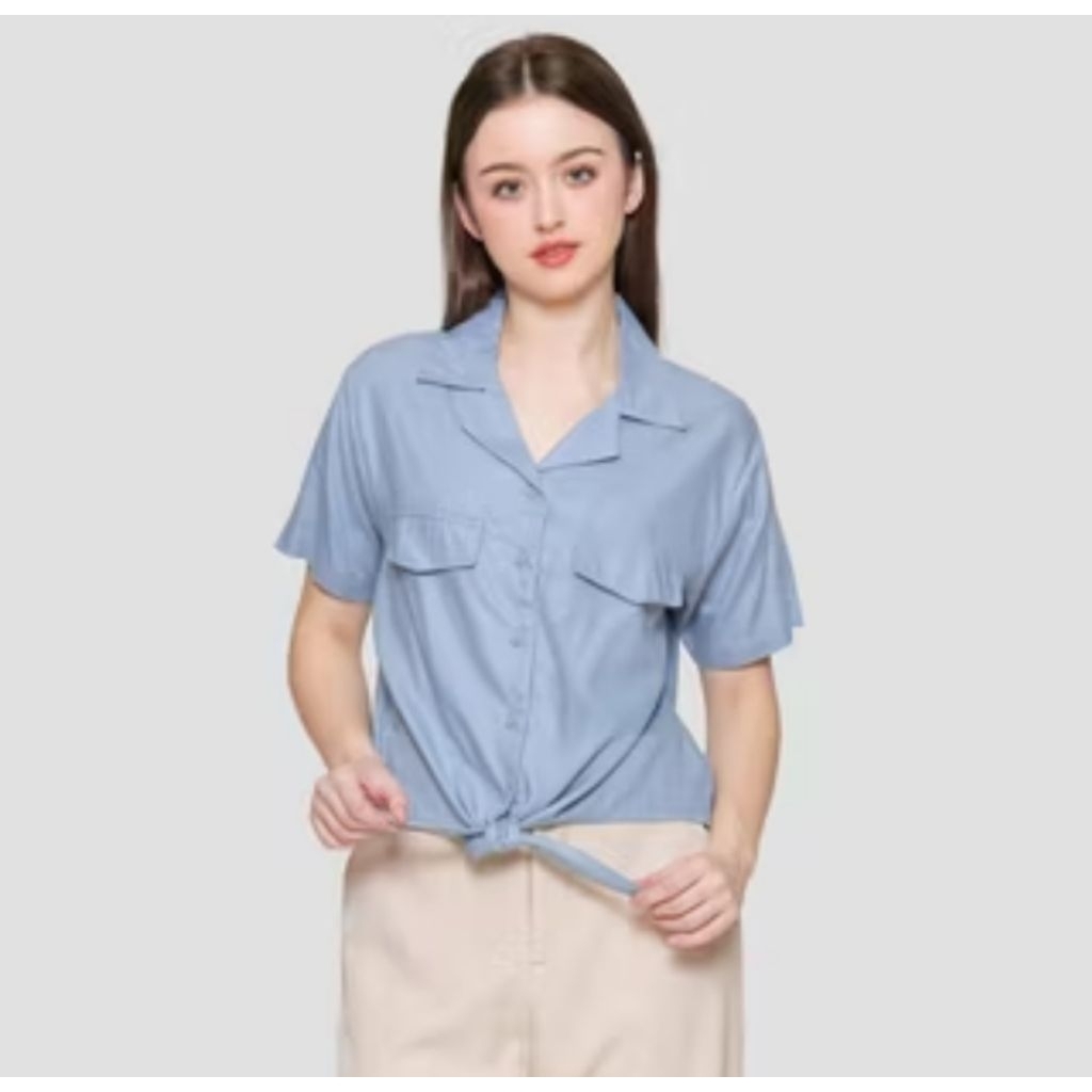 Kemeja Wanita Nevada Ori (Pastel Blue) Size L