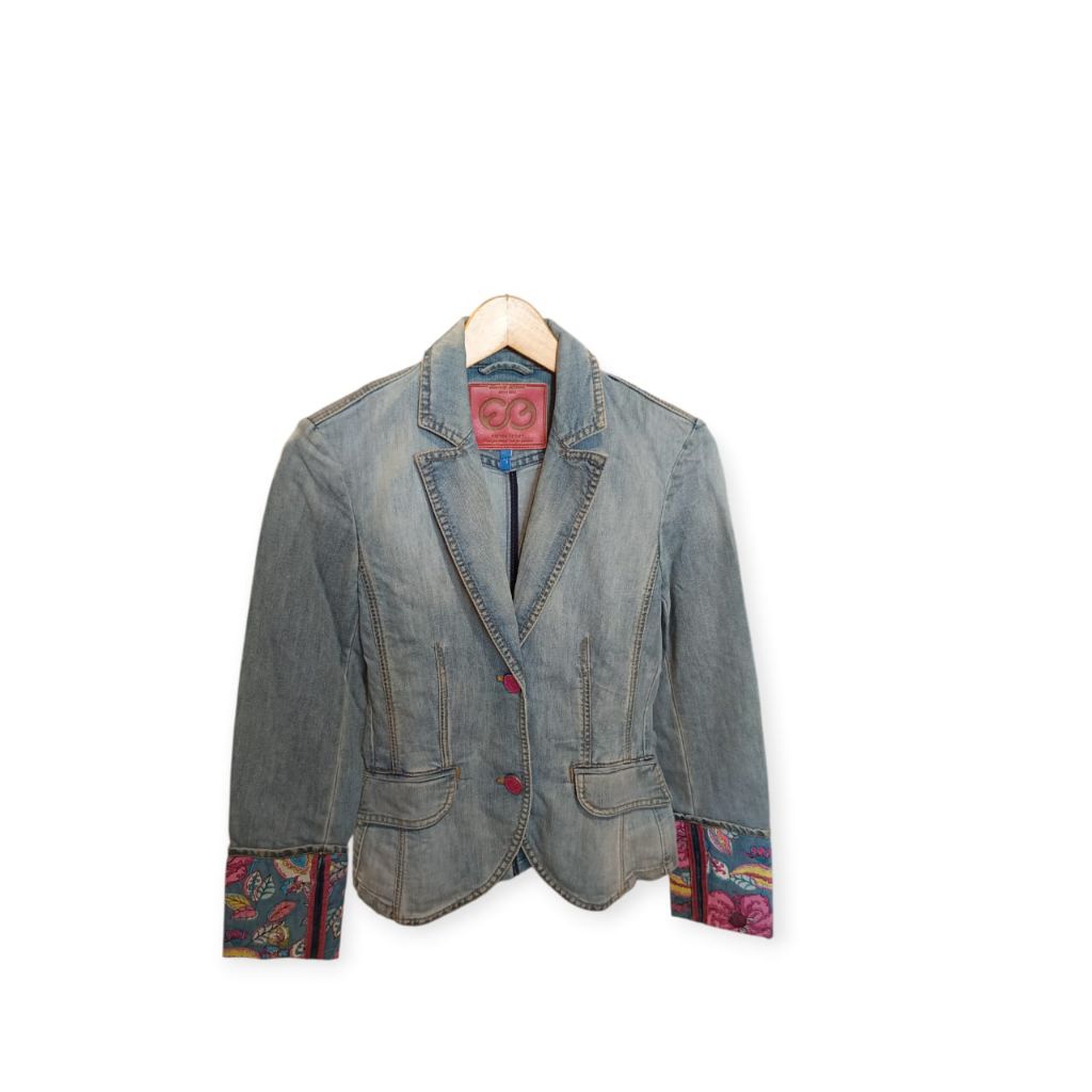 Escada Sport Blue Denim Jeans Blazer