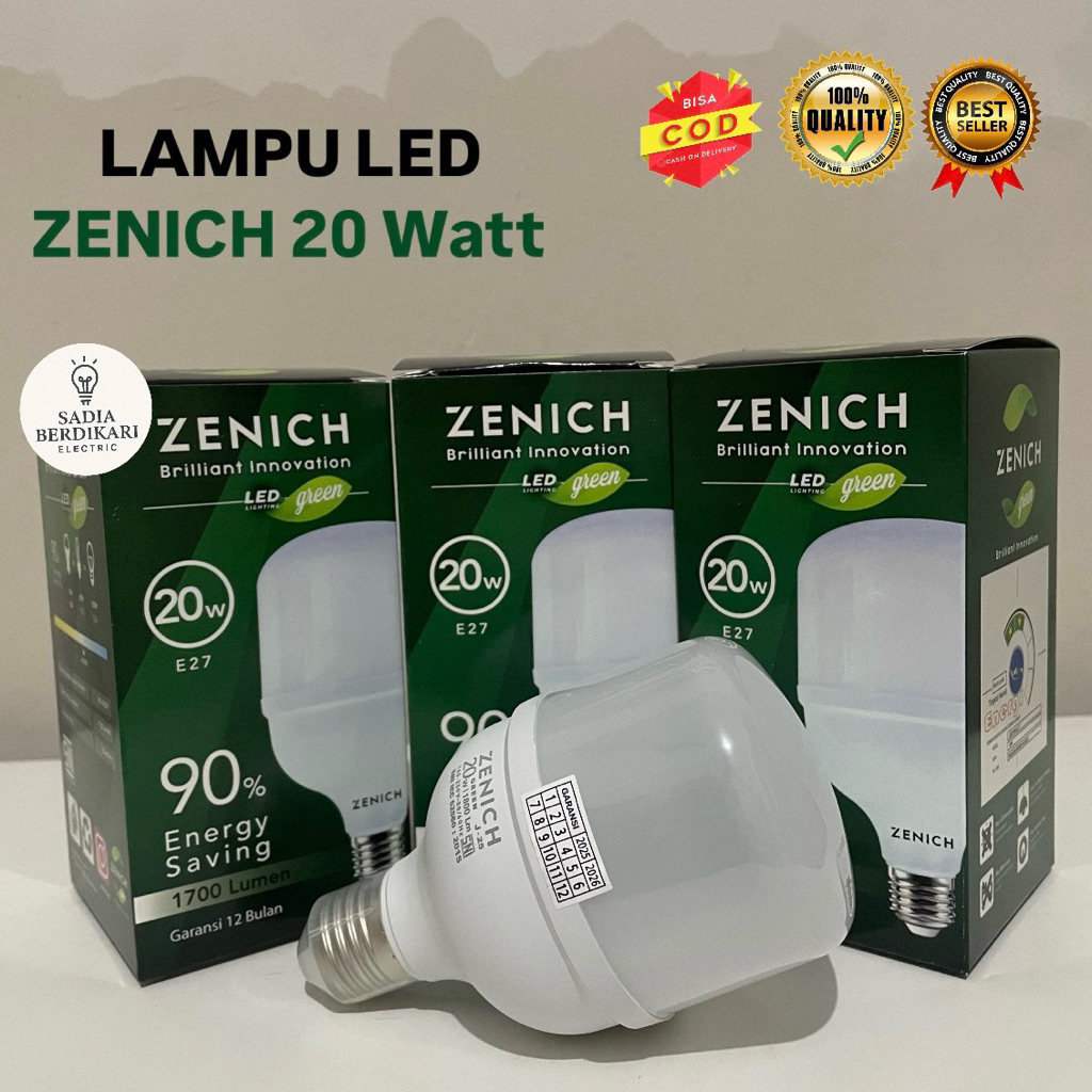 Lampu Zenich 20 Watt / Lampu Led Zenich 20 Watt Nyala Terang / Lampu Zenich Bulb 20 Watt
