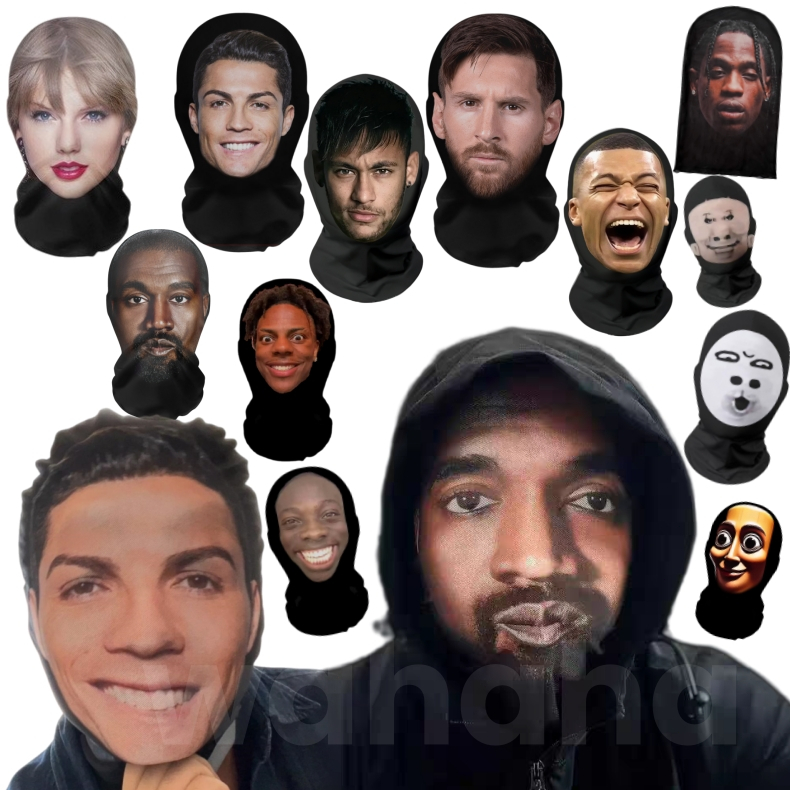 Topeng Ugly Face Lucu/Masker Ekspresi Wajah Abstrak Unik Kreatif/Masker Motor Pelindung Sinar Mataha