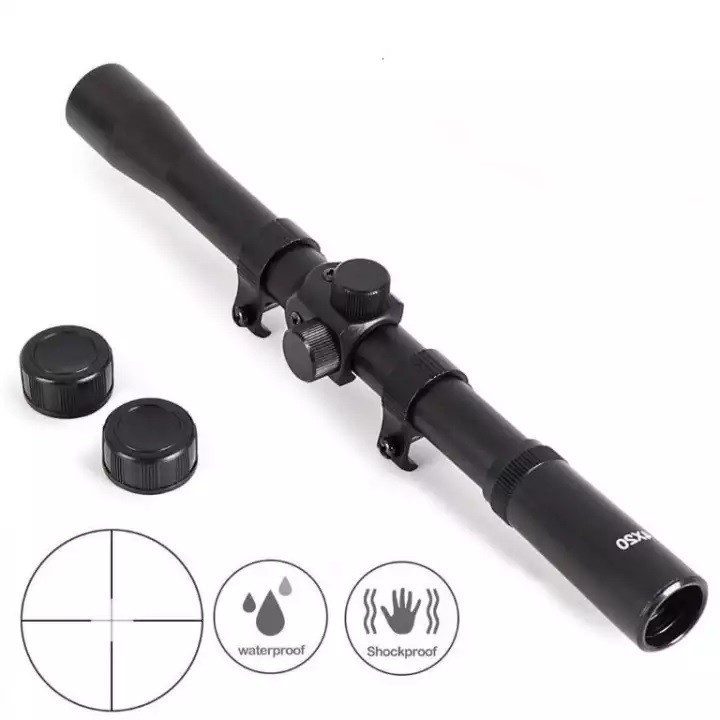 TEROPONG/TELESKOP RIFLE SCOPE 4x20 /TELESCOPE SENAPAN Lensa Jernih
