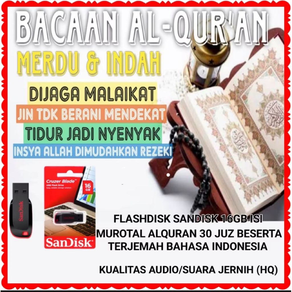 FLASHDISK ISI MUROTTAL ALQURAN LENGKAP TERJEMAHANYA-FLASHDISK ISI MUROTTAL-FLASHDISK MUROTTAL 30JUZ