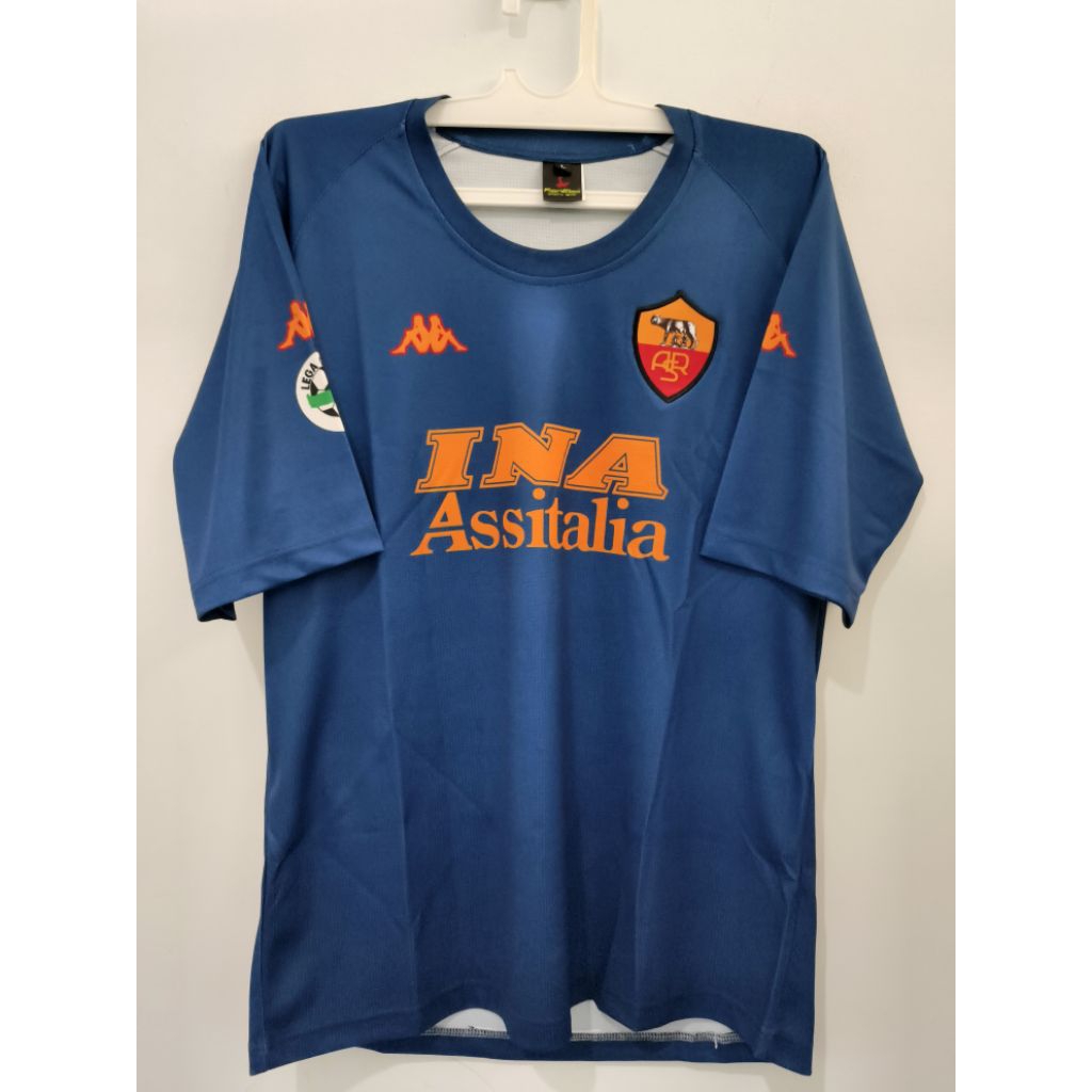 jersey baju bola retro vintaga as roma third 2000 sport casual