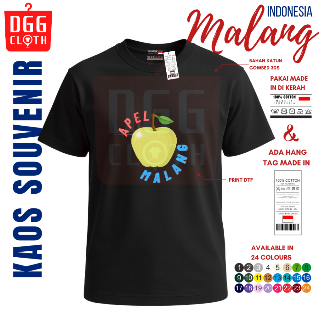 DGGClothing Kaos Oleh-Oleh Kota Malang Tshirt Baju Souvenir Indonesia Terbaru Dewasa Anak Banyak Var