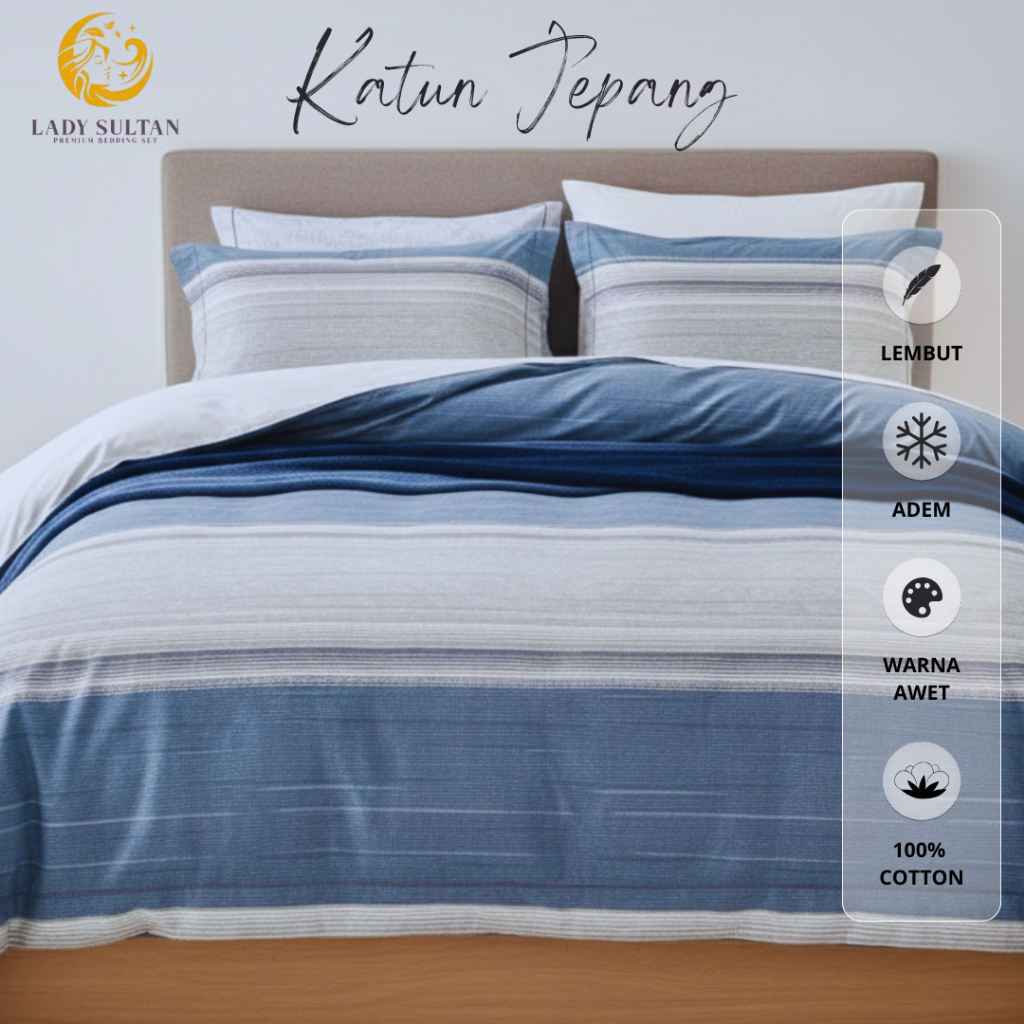 Lady Sultan Sprei dan Bedcover Set Katun Jepang Motif Blaster / Motif Abstrak / Sprei Dewasa / Sprei