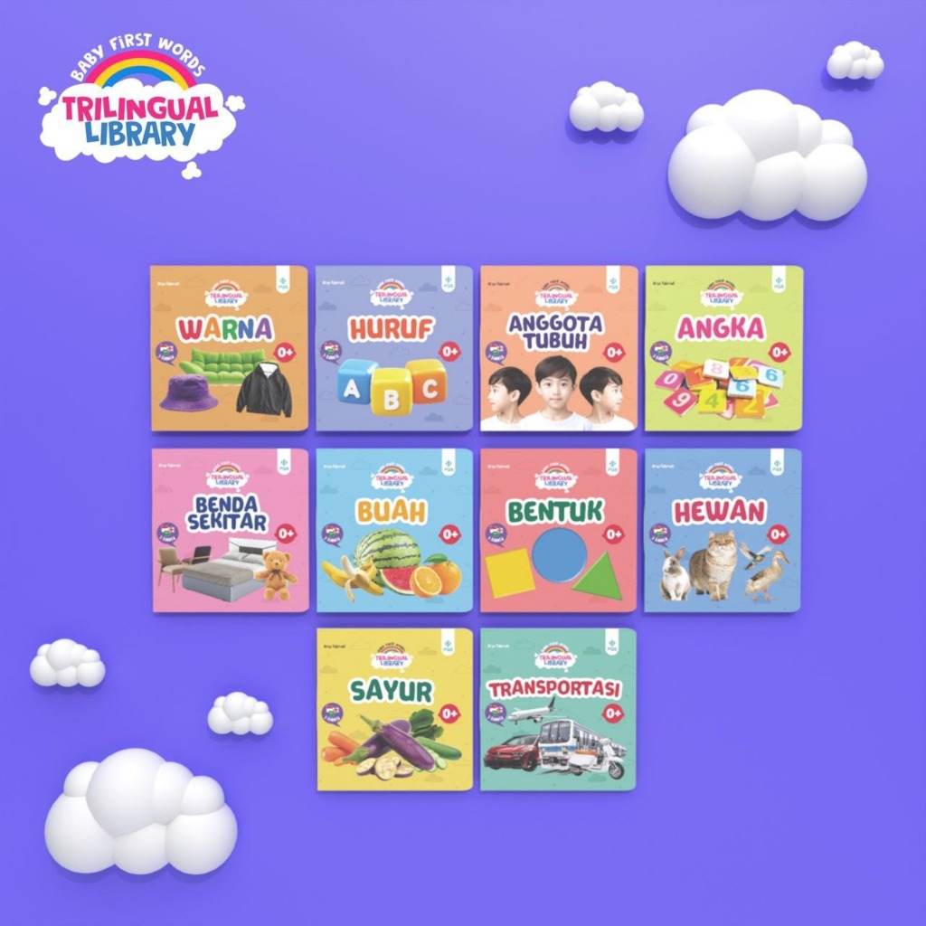 Baby first word Trilingual library (ISI 10 BUKU) ORIGINAL