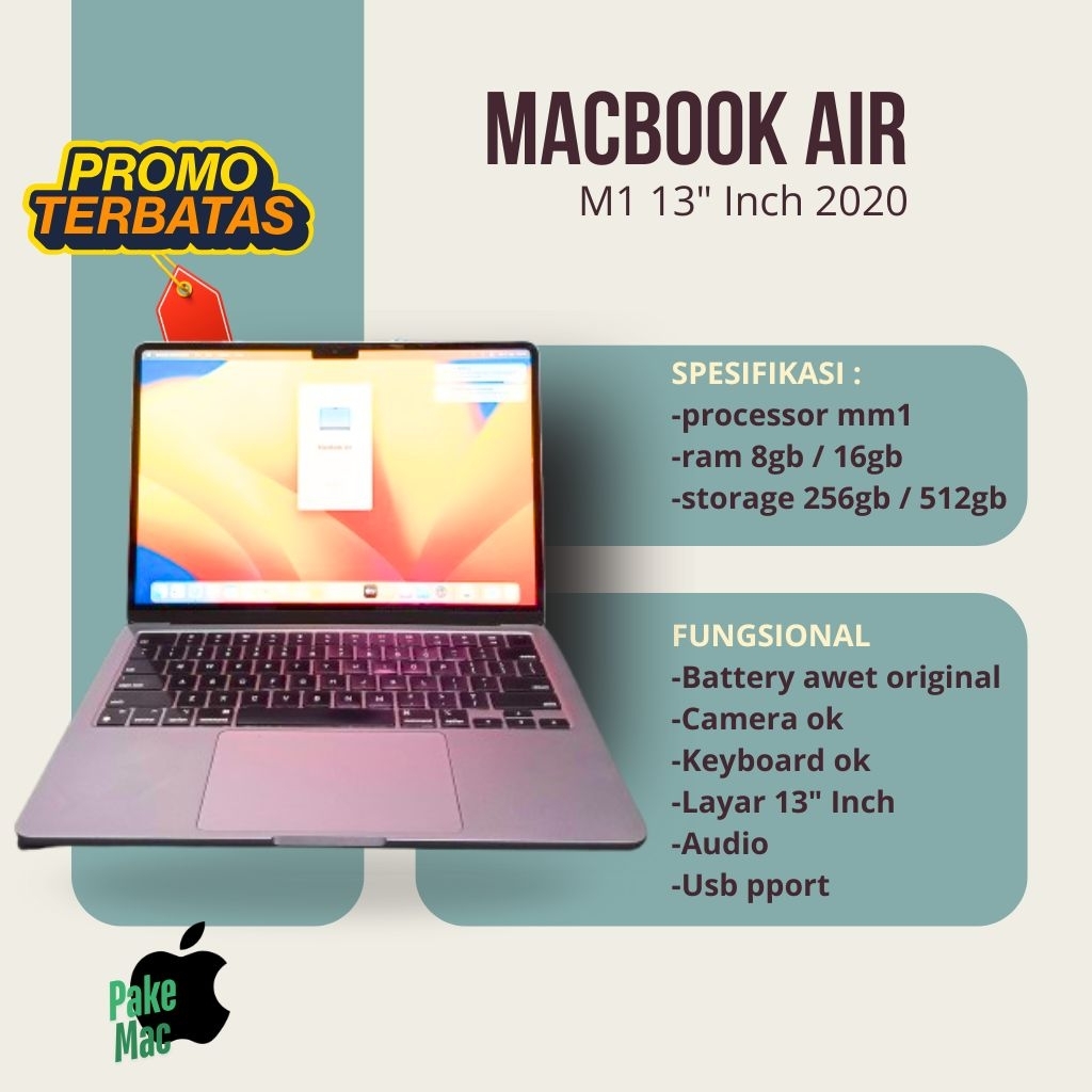 MacBook air M1 2020 8GB/256GB 16/512GB Best Seller