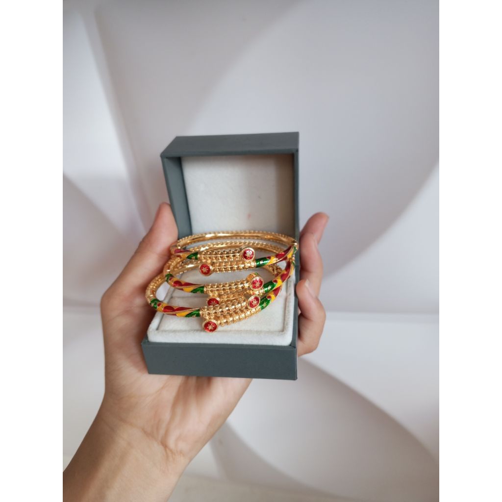 Gelang keroncong ala dubai lapis emas perbiji