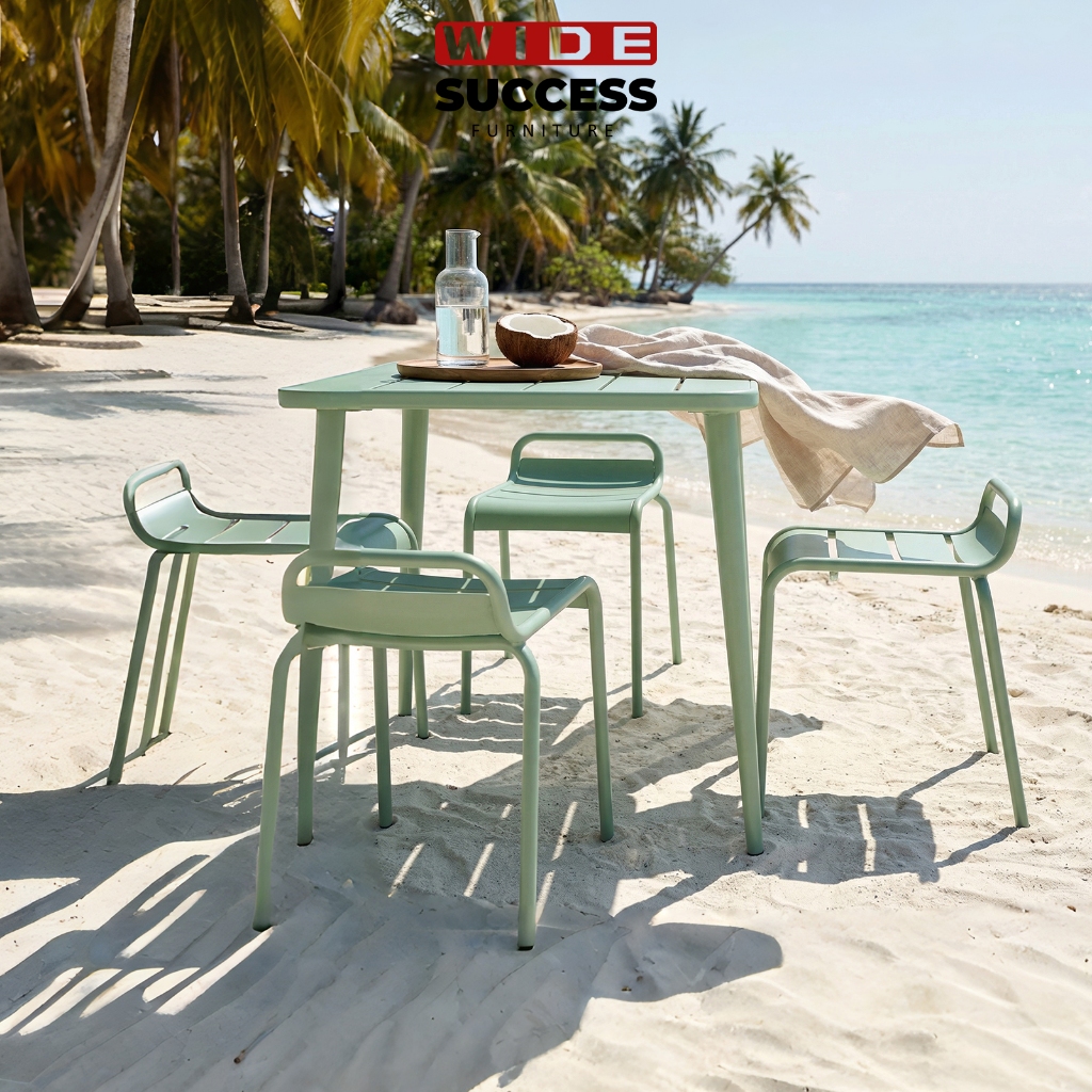 [set 1 Meja +4 Kursi]Warna Variatif/full besi Anti Karat meja kursi/kokoh/cafe/ taman/ teras/outdoor