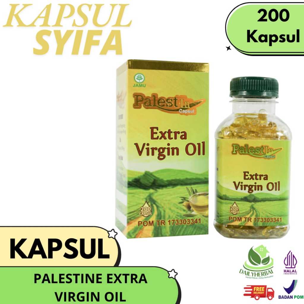 Palestine Extra Virgin Olive Oil 200 Kapsul - Suplemen Zaitun Original
