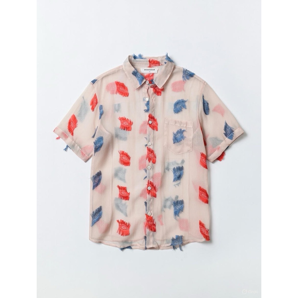 Setelan Kemeja & Celana Pendek Organza Feather Embroidery - Set Airy Premium