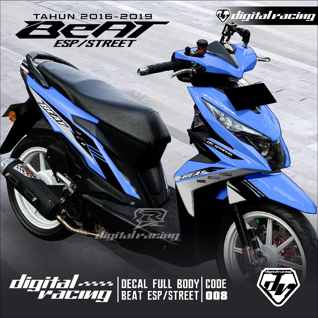 Stiker Decal Honda Beat Esp/Street C008 - Sticker Beat Full Body Tahun2016 - 2019 Aksesoris Variasi 