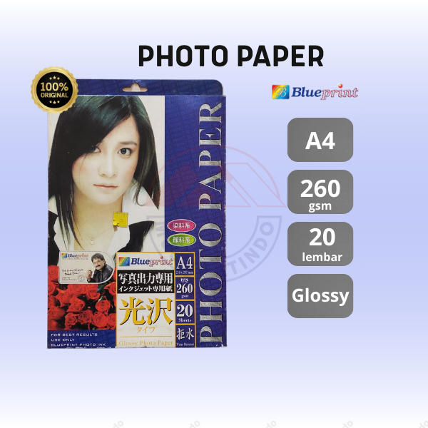 Kertas Foto Blueprint / Kertas Foto Glossy A4 260gsm, Glossy Photo Paper