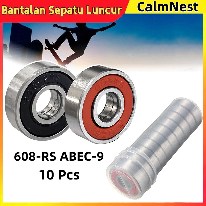 10 Buah Ball Bearing 608 2RS ZZ RS ABEC 9 ASB Material Plastik Teknik TN Karbon Ukuran Diameter Dala