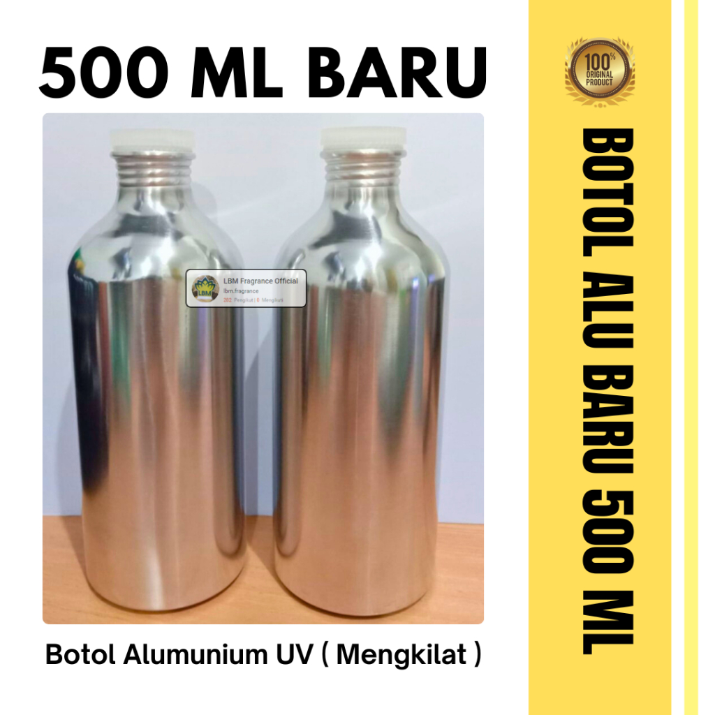 KALENG Alumunium 500 ML BARU MENGKILAT - Tempat Botol Parfum