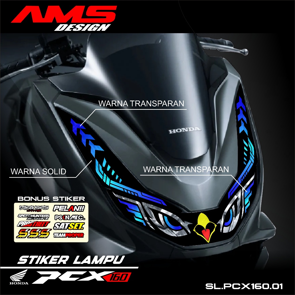 Stiker Lampu PCX 160 Old | Stiker Variasi Lampu Alis Motor Honda PCX 160 Old | Stiker Alis Pcx 01