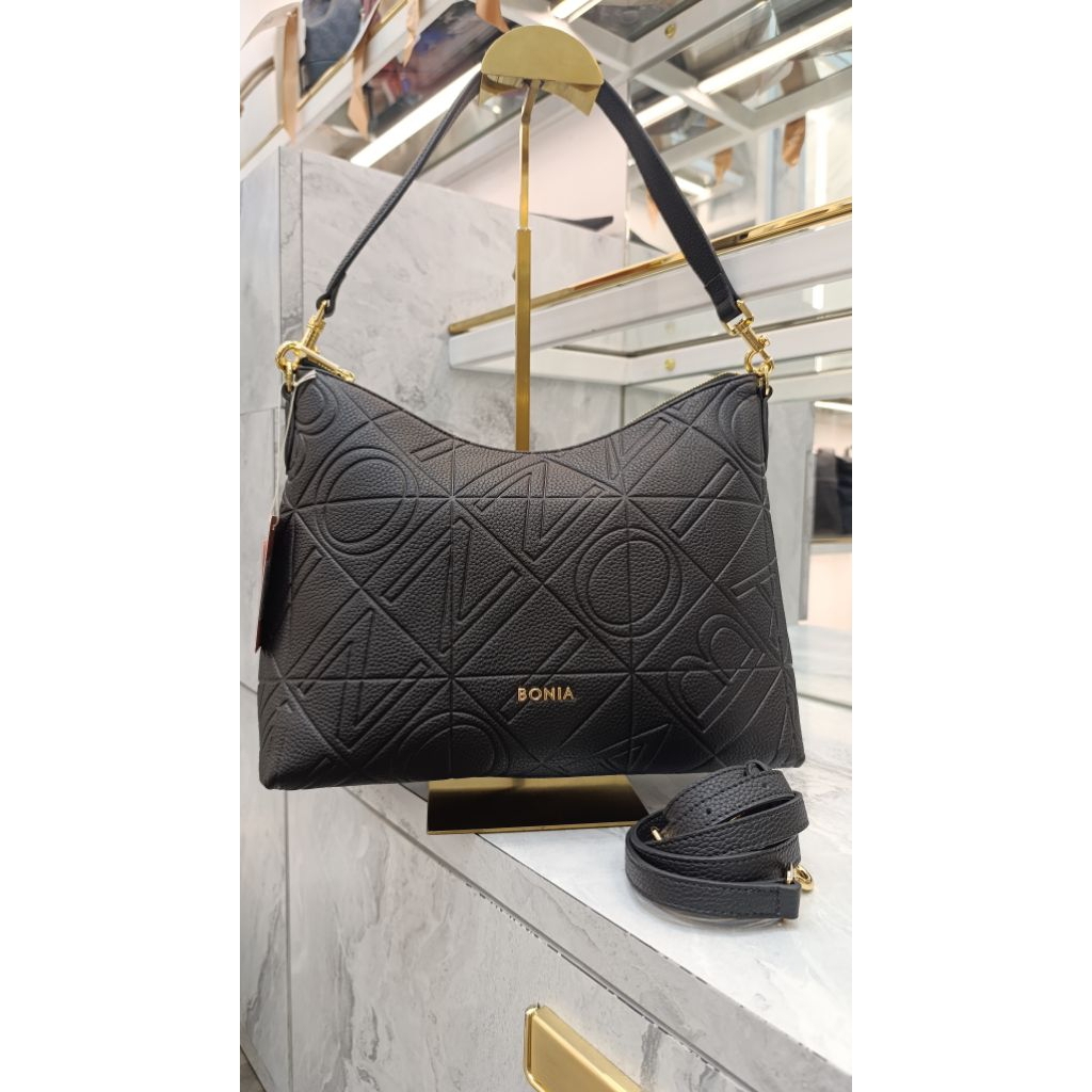 Tas Bonia Hobo Wanita Original Polos Black