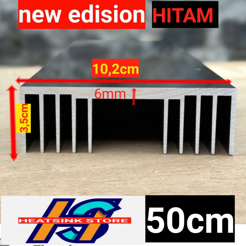 HEATSINK 1U PANJANG 50 CM, tebal 6 mm