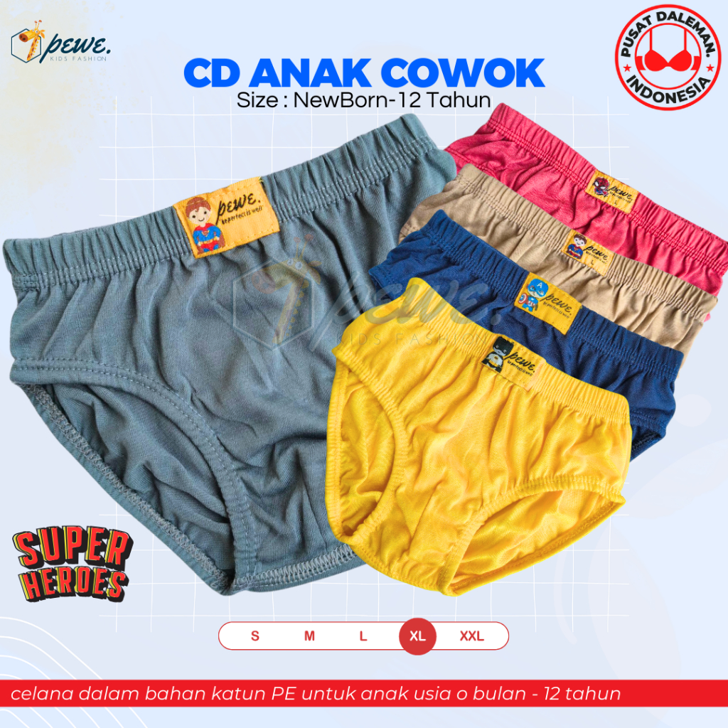 6 Pcs celana dalem anak laki laki umur 12-13 tahun / Celana Dalam Anak Laki Sempak Anak Cowok Model 