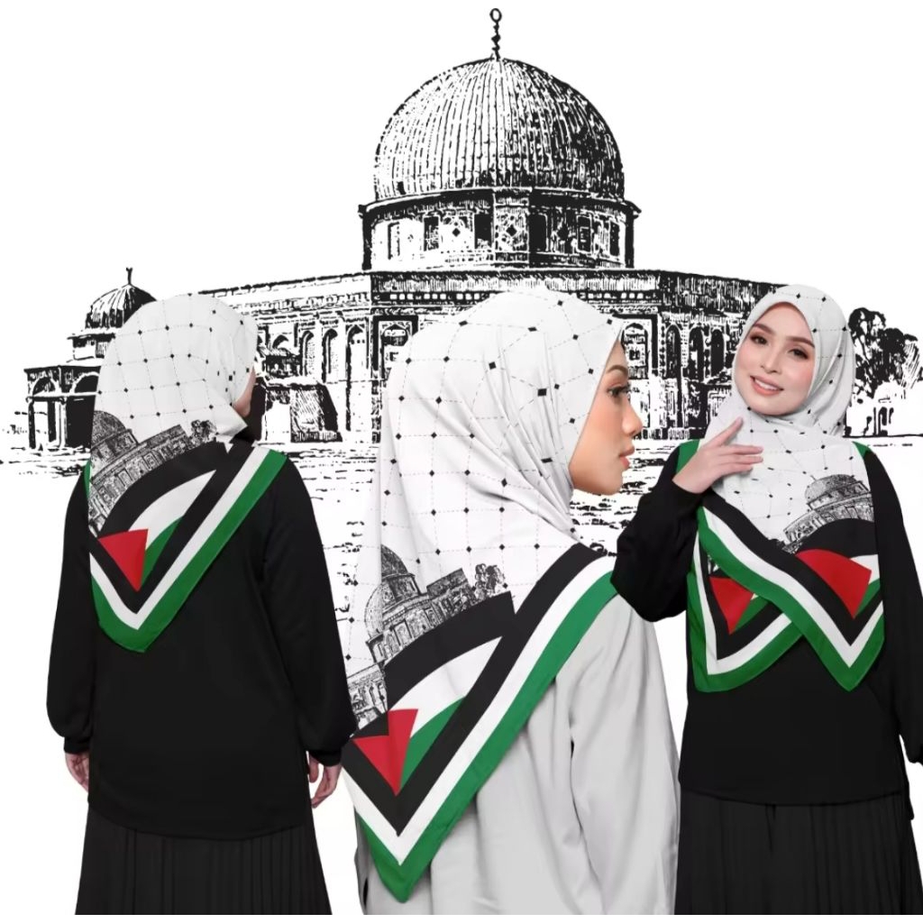 hijab Palestina/kerudung Palestina/ jilbab segi empat Palestina