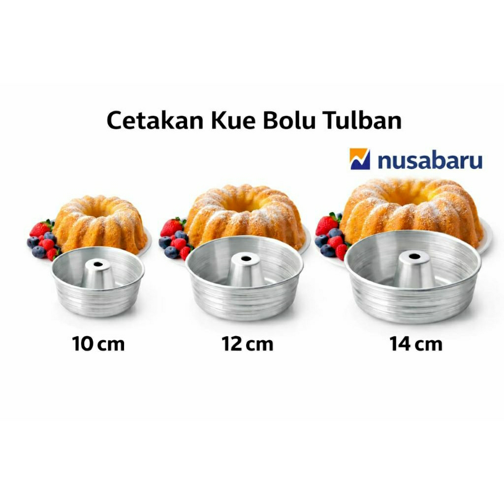 {12 PCS} LOYANG KUE BOLU TULBAN ALMUNIUM 3 VERSI UKURAN (10 CM-12 CM-14 CM) // CETAKAN BOLU PULDE MI