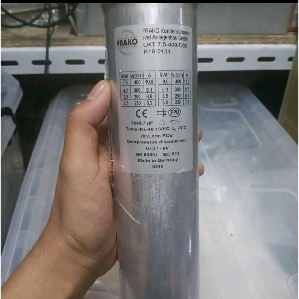 KAPASITOR FRAKO 7.5 KVAR 7,5 KVAR ORIGINAL