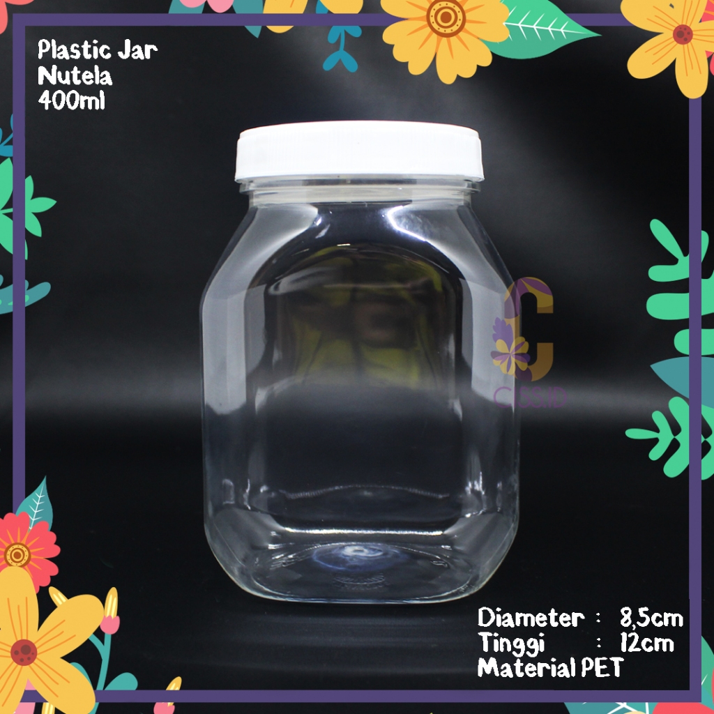 TOPLES PLASTIK NUTELA 400ML JAR KEMASAN MAKANAN KUE COOKIES HAMPERS LEBARAN NATAL MURAH