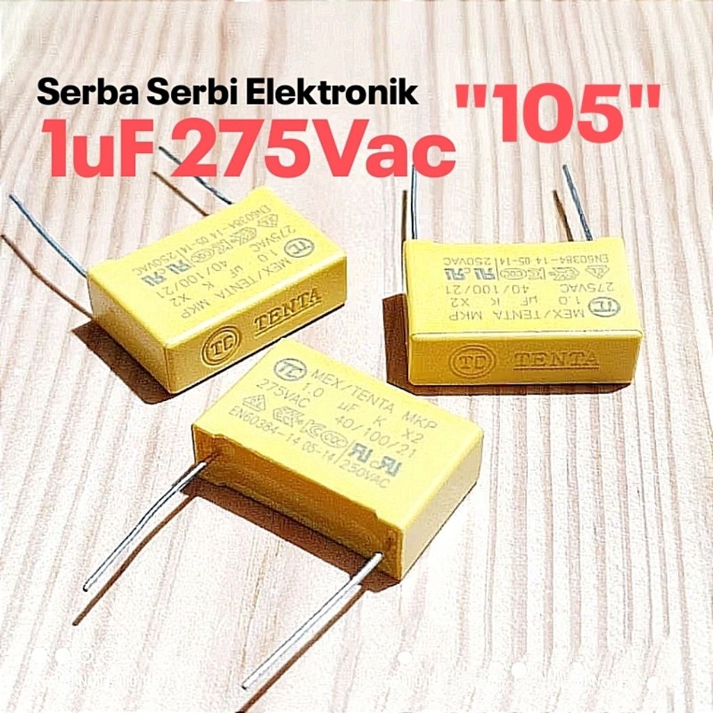 KAPASITOR MKT 105 MKM 105J 1UF 1.0UF 275V AC TENTA