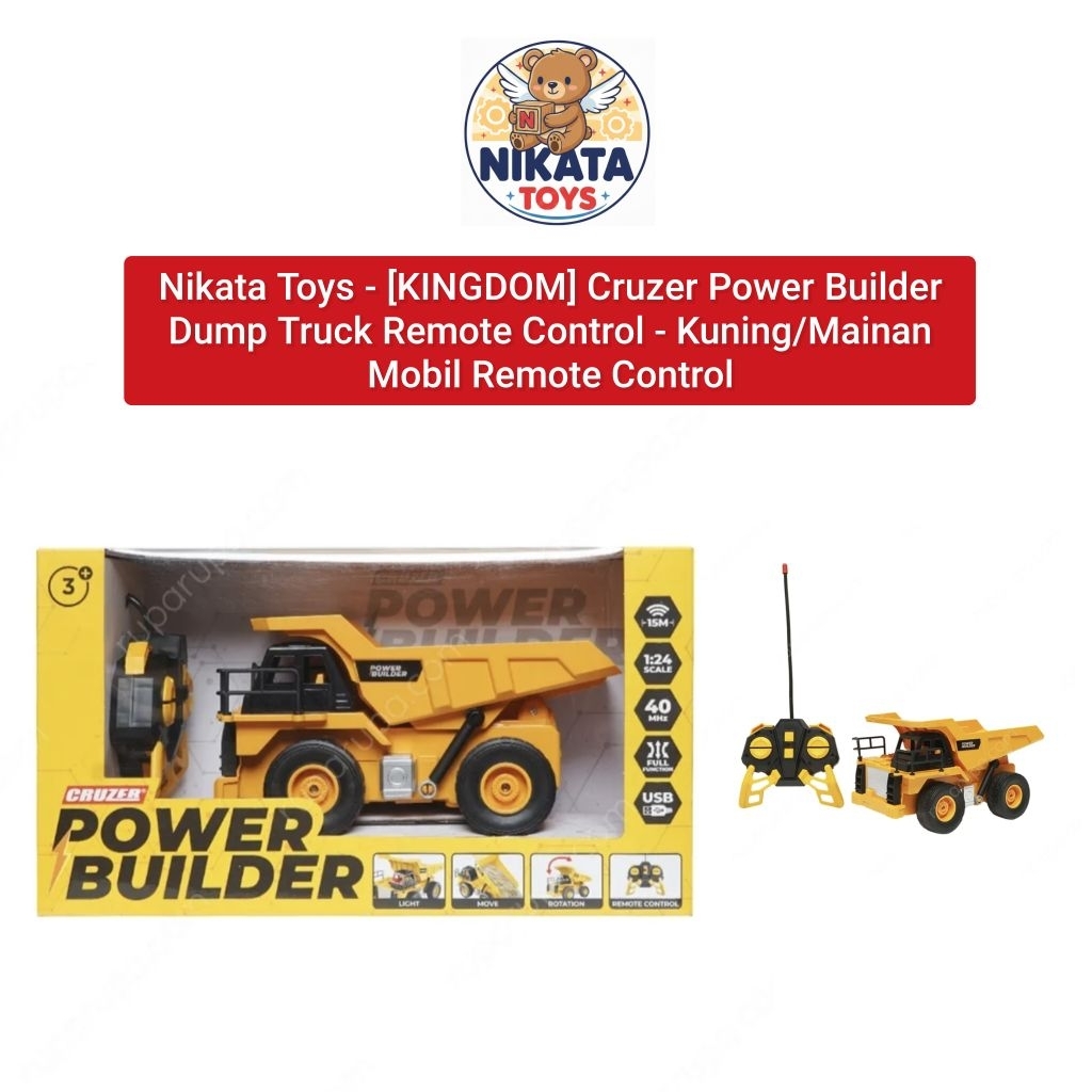 Nikata Toys - [KINGDOM] Cruzer Power Builder Dump Truck Remote Control - Kuning/Mainan Mobil Remote 