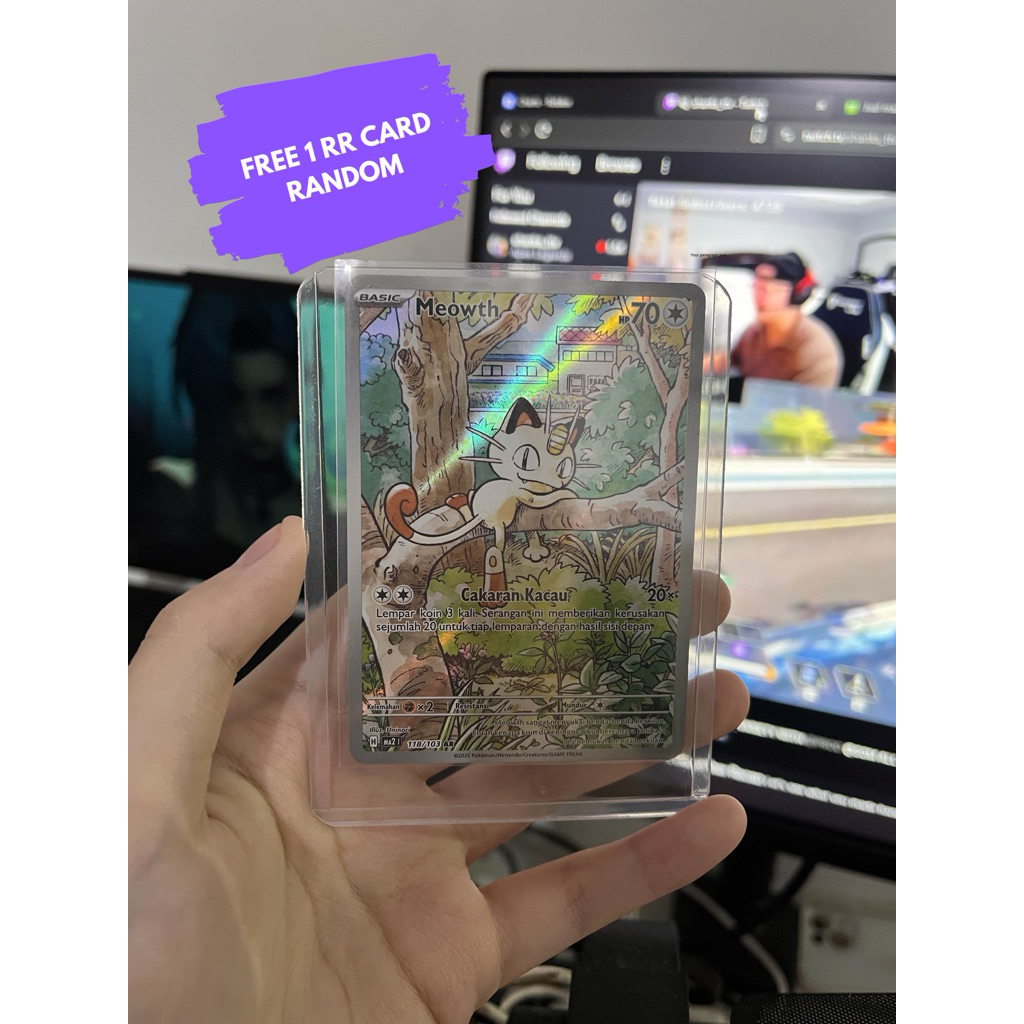 Meowth AR 118/103 MA2 Kartu Pokemon TCG Indonesia (FREE KARTU RR RANDOM)