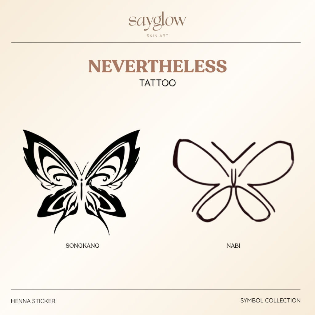 [ sayglow ] Stiker Tato Hena Temporer Kupu Kupu Songkang Nabi Nevertheless