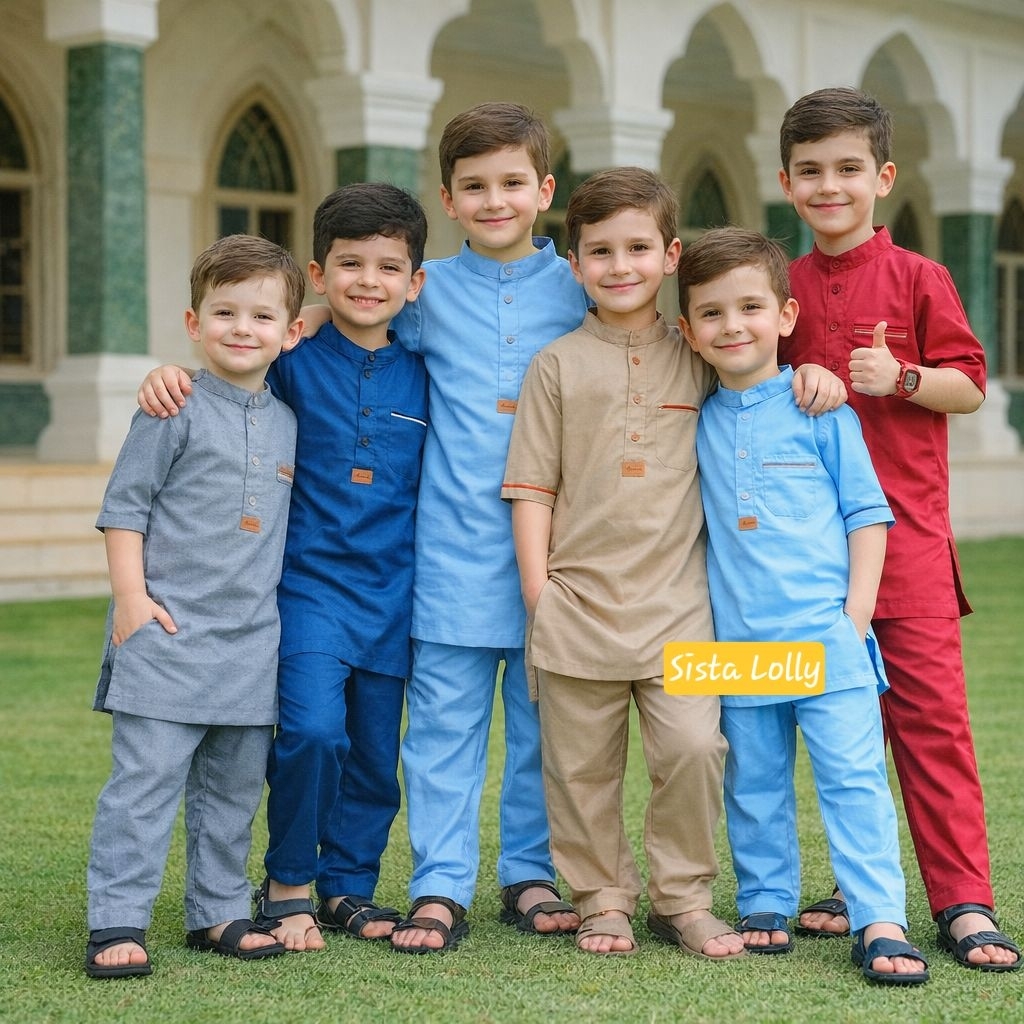 Baju Koko Kurta Anak Laki Laki Setelan Ekidz 1 - 12 Tahun Baju Muslim Takwa Sholat Ngaji Kekinian Ba