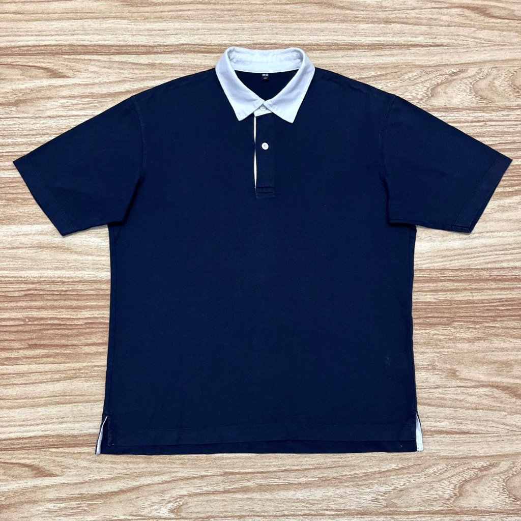 Polo Shirt UNIQLO Rugby Oversize Navy Blue (L)