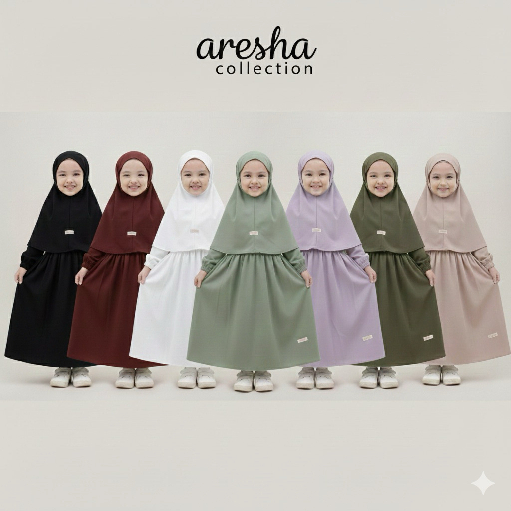 Gamis muslim syar'i polos anak perempuan
