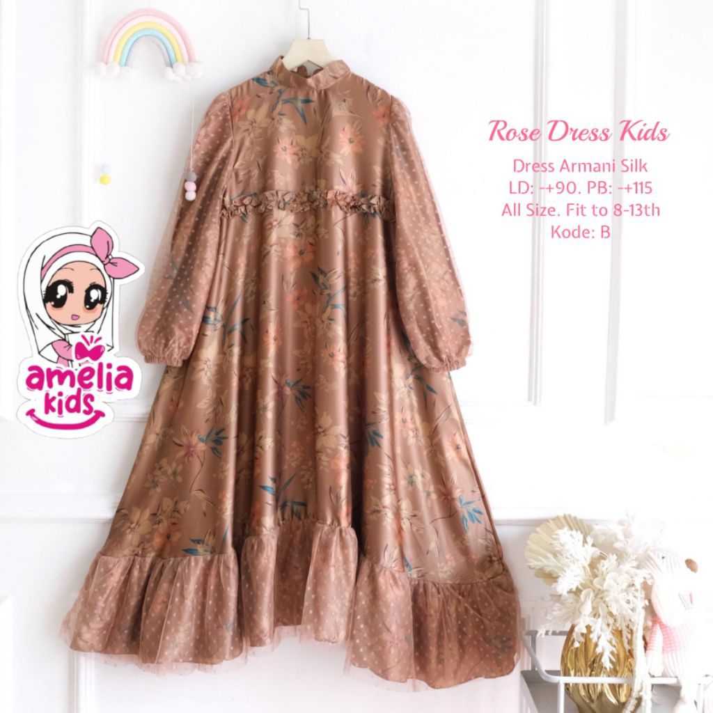 GAMIS ANAK LUCU • ROSE DRESS KIDS ORI BY AMELIA KIDS