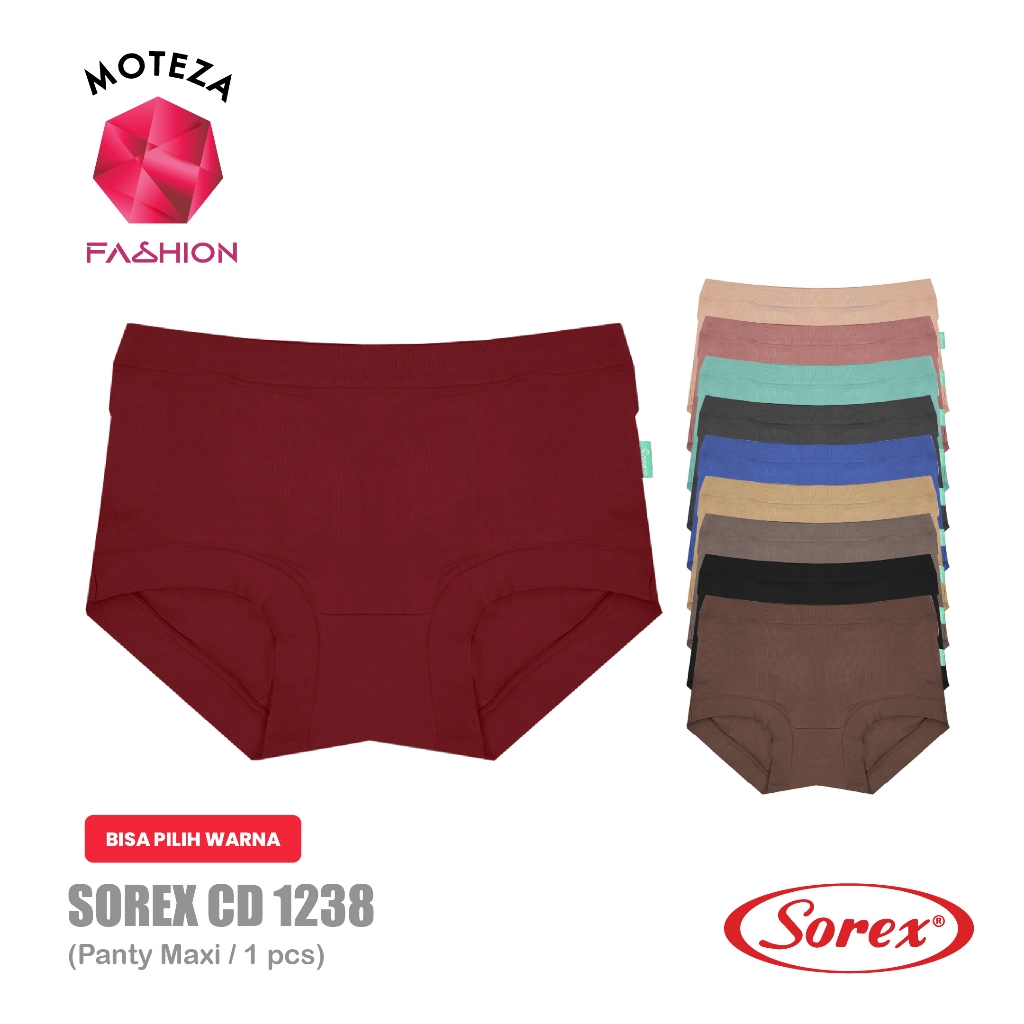 Sorex 1238 CD Celana Dalam Wanita | Maxi Panty | Super Soft | Size M - QL | BISA PILIH WARNA