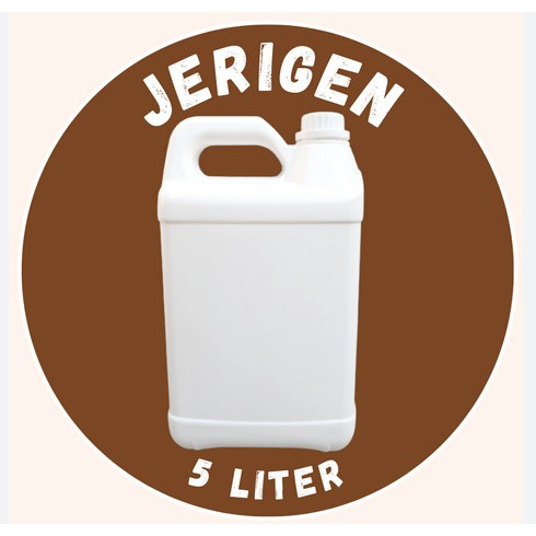 Jerigen kosong jergen 5 liter dergen drigen warna putih susu bersih tanpa stiker