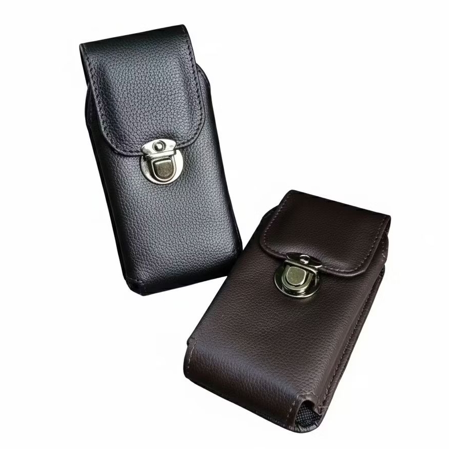 [Itjen] Dompet Pinggang Sarung HP Pria Muat 7 Inci - Tas Ponsel Bahan Sintetis Elegan Praktis