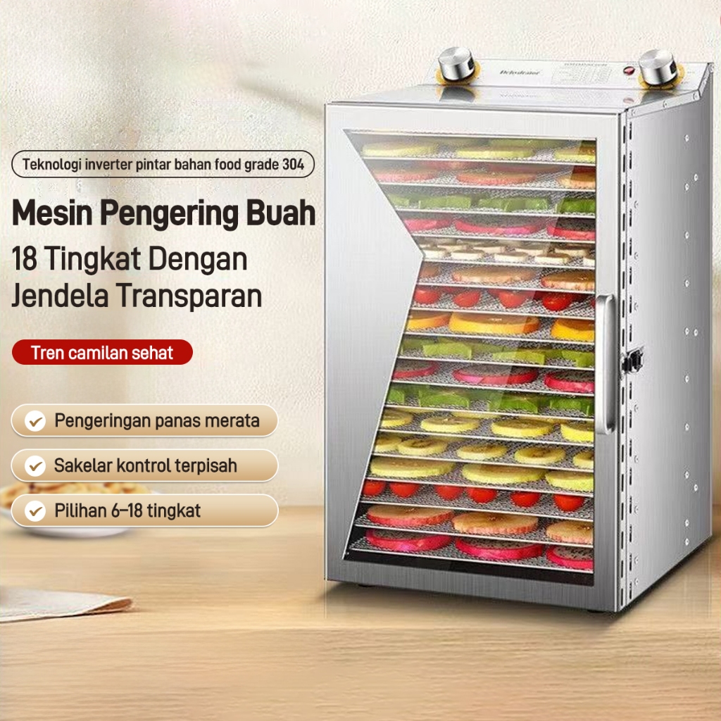 Mesin Pengering Buah Sayur Food Dehydrator 6/8/12 Trays Pengering Makanan / Food Dehydrator Mesin Pe