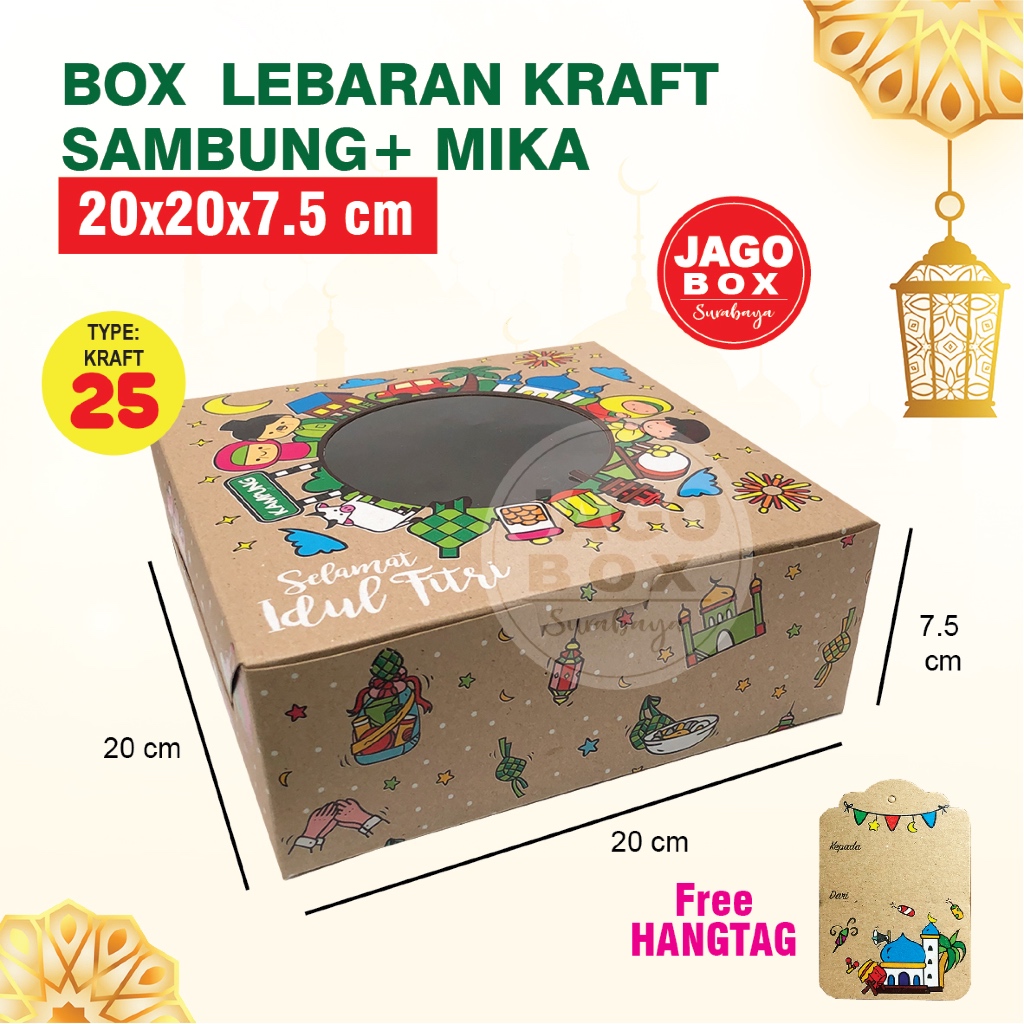 Box Kraft Hampers Lebaran 20 x 20 x 7,5cm