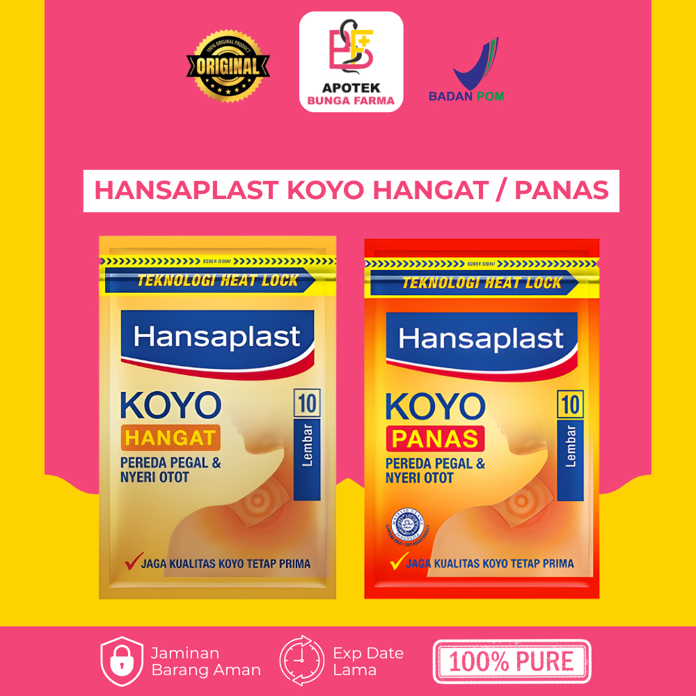 Hansaplast Koyo / Koyo Hangat / Koyo Panas - Pereda Nyeri Otot - Koyo Kesehatan - Kemasan Pack Salon