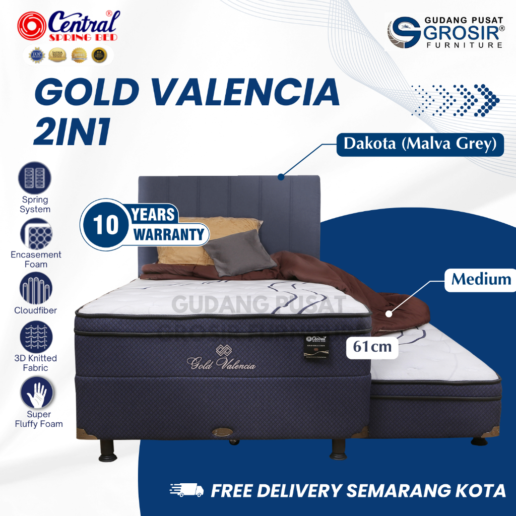 Central Spring Bed Gold Valencia 2IN1