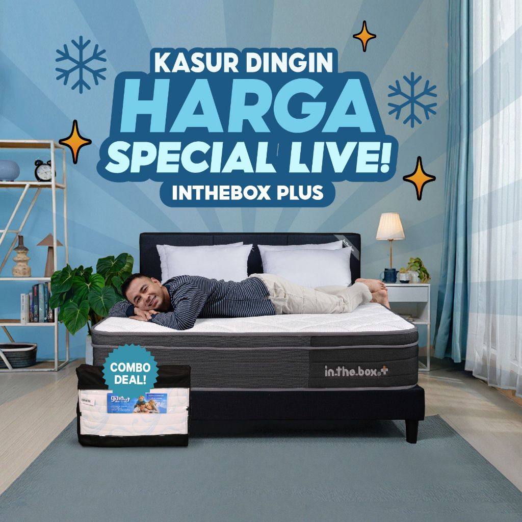 [PROMO] Kasur INTHEBOX PLUS (Plush Top) | GRATIS Kasur Bed To Go + Bantal | Ukuran Kasur 90x200, 100