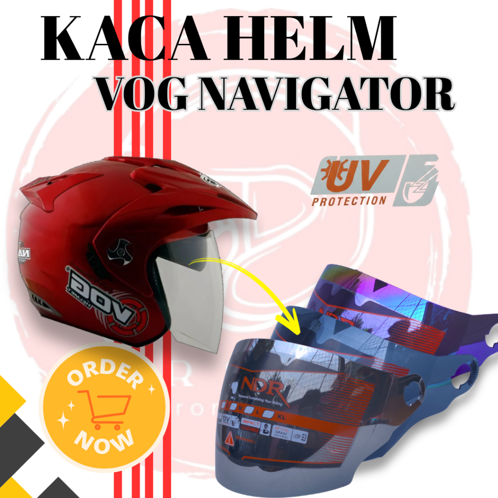 kaca Visor helm helmet VOG NAVIGATOR NDR ClearView – Kaca Helm NDR Anti-Silau dan Jernih Vog