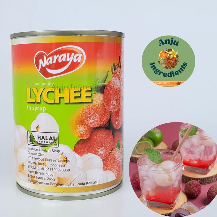 Naraya lychee in can 565gram /leci sirup /leci kaleng