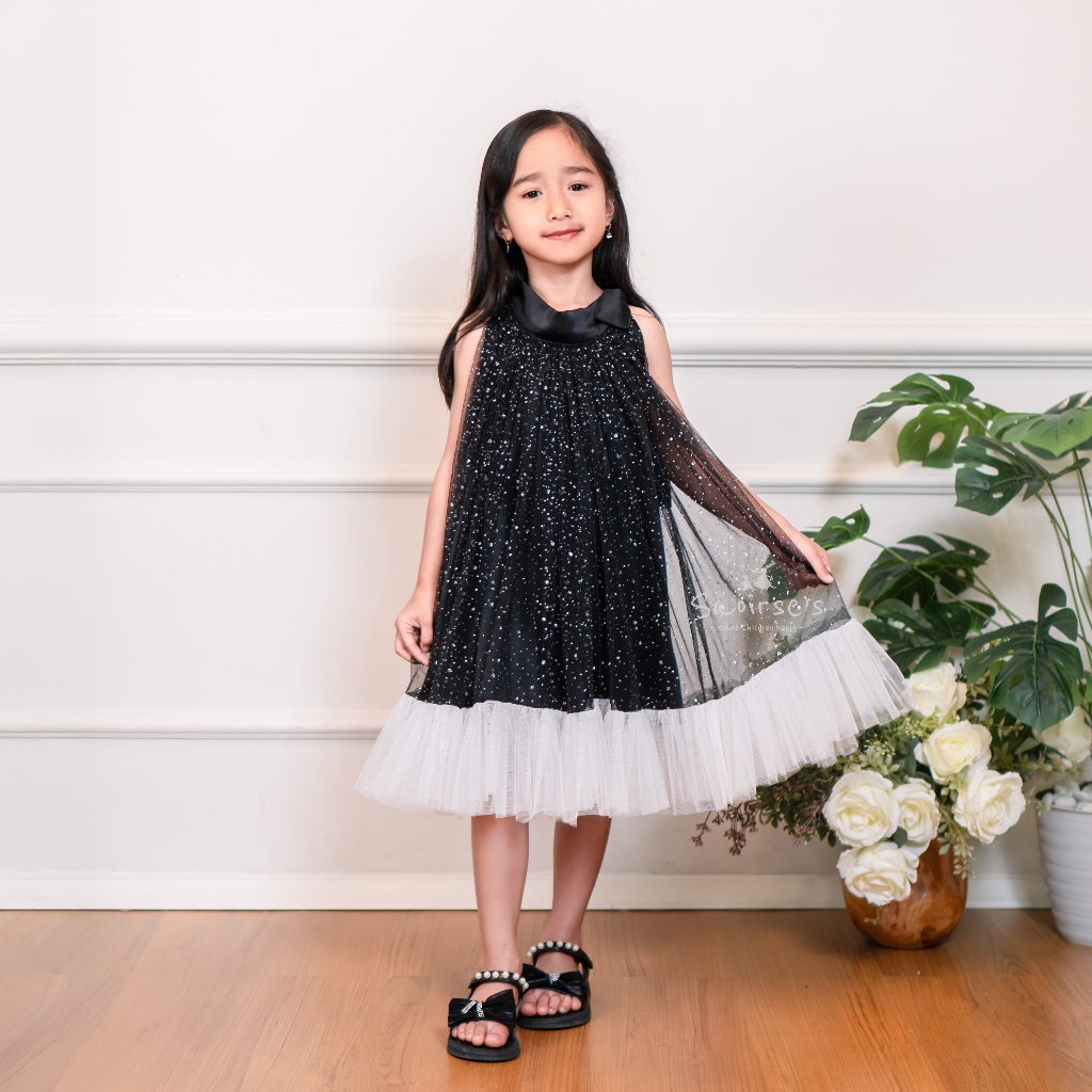 Dress Anak Perempuan Shannon 2-12 Tahun Gaun Pesta Tulle Snow Tanpa Lengan Cantik Ultah by Saoirse's